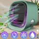 Мини кондиционер Air Cooler M201 Зелёный портативный USB охладитель с подсветкой - изображение 1