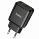 Сетевое зарядное устройство Hoco N5 1USB + Type-C PD20W+QC3.0 Black - изображение 1