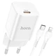 Мережевий зарядний пристрій Hoco N19 Rigorous PD25W QC.AFC.FCP 2.4A Type-C – Lightning White - зображення 3