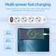 Мережевий подовжувач фільтр HOCO Aura 4-bit NS1 | 2USB/1Type-C, 4 Розетки, 4000W, 20W/3A, PD/QC, 1.8m | White - зображення 8