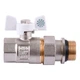 Кран шаровый прямой с американкой PROFESSIONAL QP_003 PN40 3/4" антипротечка белая бабочка - изображение 1