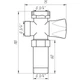 Кран вентильный для стиральной машины PROFESSIONAL 3/4"x3/4"x3/4" с удлинителем NV-QP170 - изображение 5
