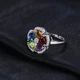 Серебряное кольцо 925 пробы с натуральными самоцветами "Sophistication", размер регулируется - изображение 2