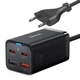 Зарядний пристрій Baseus GaN3 Pro 65W (2xUSB, 2xType-C) Quick charge для MacBook/Asus/Lenovo/HP/Google/Huawei/Samsung + кабель USB-C 100W black - зображення 3