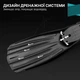 Профессиональные ласты для дайвинга 67см. VelaSport Rockfish (45-47) регулируемые длинные ласты для плавания, снорклинга, бассейна, подводной охоты c Открытой пяткой Черные - изображение 4