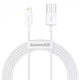 Кабель зарядки Baseus CALYS-C02 (2.4A) (2M) для Apple Lightning to USB для iOS пристроїв iPhone/iPad/iPod Білий - изображение 1