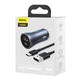 Зарядне автомобільне Baseus TZCCJD-0G Golden Contactor U+C PD+QC4.0 40W (1USB 3A) Type-C Сірий - изображение 2