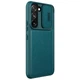 Кожаный чехол-книжка Nillkin Qin Pro Plain Camshield для Samsung Galaxy S22+ Зеленый - изображение 2