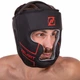 Шолом боксерський шкіряний з повним захистом Zelart 3151 розмір XL Black-Red - зображення 7