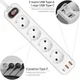 Сетевой фильтр-удлинитель RZTK Power Strip 4+2 USB-A (QC 3.0)+USB-С (PD20W) White - изображение 3