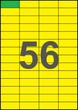 52,5×21,2мм ЖЕЛТАЯ Самоклеящаяся бумага А4, 56 Этикеток на листе, Упаковка 100 листов - изображение 1