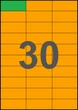 70×29,7мм ОРАНЖЕВАЯ Самоклеящаяся бумага А4, 30 Этикеток на листе, Упаковка 100 листов - изображение 1