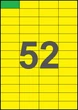 52,5×22,8мм ЖЕЛТАЯ Самоклеящаяся бумага А4, 52 Этикетки на листе, Упаковка 100 листов - изображение 1