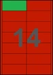 96,5×42,4мм КРАСНАЯ Самоклеящаяся бумага А4, 14 Этикеток на листе, Упаковка 100 листов - изображение 1