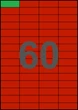 52,5×19,8мм КРАСНАЯ Самоклеящаяся бумага А4, 60 Этикеток на листе, Упаковка 100 листов - изображение 1
