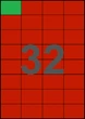 52,5×37,12мм КРАСНАЯ Самоклеящаяся бумага А4, 32 Этикетки на листе, Упаковка 100 листов - изображение 1