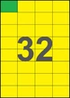 52,5×37,12мм ЖЕЛТАЯ Самоклеящаяся бумага А4, 32 Этикетки на листе, Упаковка 100 листов - изображение 1