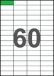 52,5×19,8мм Самоклеящаяся бумага А4, 60 Этикеток на листе, Упаковка 100 листов - изображение 1