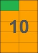 105×59,4мм ОРАНЖЕВАЯ Самоклеящаяся бумага А4, 10 Этикеток на листе, Упаковка 100 листов - изображение 1
