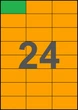 70×37,12мм ОРАНЖЕВАЯ Самоклеящаяся бумага А4, 24 Этикетки на листе, Упаковка 100 листов - изображение 1