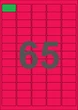 38×21,2мм МАЛИНОВАЯ Самоклеящаяся бумага А4, 65 Этикеток на листе, Упаковка 100 листов - изображение 1