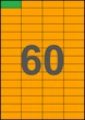 52,5×19,8мм ОРАНЖЕВАЯ Самоклеящаяся бумага А4, 60 Этикеток на листе, Упаковка 100 листов - изображение 1