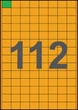 25×21,2мм ОРАНЖЕВАЯ Самоклеящаяся бумага А4, 112 Этикеток на листе, Упаковка 100 листов - изображение 1