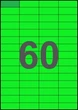 52,5×19,8мм ЗЕЛЕНАЯ Самоклеящаяся бумага А4, 60 Этикеток на листе, Упаковка 100 листов - изображение 1