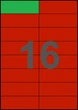 105×37мм КРАСНАЯ Самоклеящаяся бумага А4, 16 Этикеток на листе, Упаковка 100 листов - изображение 1