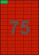 42×19,8мм КРАСНАЯ Самоклеящаяся бумага А4, 75 Этикеток на листе, Упаковка 100 листов - изображение 1