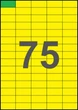 42×19,8мм ЖОВТИЙ Самоклеючий папір А4, 75 Етикеток на листі, Упаковка 100 листів - зображення 1