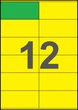 105×48мм ЖЕЛТАЯ Самоклеящаяся бумага А4, 12 Этикеток на листе, Упаковка 100 листов - изображение 1