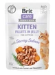 Корм влажний Brit Care Kitten Salmon Fillets In Jelly pouch філе в желе лосось для котят - зображення 1