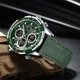 Чоловічий тактичний годинник Naviforce водостійкий Fly Army Hook Green 46 мм 2 ремінці - зображення 3