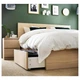 Ліжко з 4 ящиками IKEA MALM 180x200 см Leirsund шпон біленого дуба (191.754.29) - зображення 4
