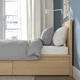 Ліжко з 2 ящиками IKEA MALM 120х200 см шпон біленого дуба (591.398.25) - изображение 3