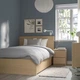 Ліжко з 2 ящиками IKEA MALM 120х200 см шпон біленого дуба (591.398.25) - изображение 2