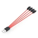 Кабель-спліттер живлення USB Soshine AM-4xTypeC, 0.2m, 2.4A, Red, 4 вихіда - зображення 1