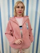 Жіноче пальто з капюшоном з вовни альпака 46-50 Рожеве - изображение 2