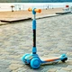 Детский складной трехколесный самокат SPORT KIDS 2585 со светящимися колесами Голубой (1661231486) - изображение 1