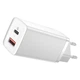 Сетевое зарядное устройство Baseus GaN2 Lite Quick Charger 1USB/1Type-C, QC/PD, 5A, 65W с быстрой зарядкой white - изображение 1
