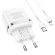 Сетевое зарядное устройство HOCO N24 Type-C, 20W, 3A, QC/PD с Lightning кабелем и быстрой зарядкой white - изображение 4