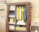 Тканевый шкаф складной STORAGE WARDROBE KM-105 на 2 секции (106х45х170 см), органайзер для одежды, стеллаж тканевый Коричневый - изображение 7