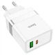 Сетевое зарядное устройство HOCO N21 1USB/1Type-C, 30W/3A, PD/QC адаптер с быстрой зарядкой white - изображение 5