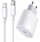 Комплект швидкого заряджання для Apple iPhone / iPad, Зарядний пристрій 20W USB-C Power Adapter (Type-C), Кабель заряджання USB-C to Lightning White - зображення 1