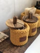 Набор корзин с крышками ZHDANOVA BAGS&HOME горчичный для ватных дисков и палочек - изображение 1