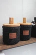Набор корзин с крышками ZHDANOVA BAGS&HOME чёрный для ватных дисков и палочек - изображение 4