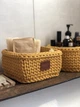 Квадратний кошик для зберігання ZHDANOVA BAGS&HOME колір гірчиця - зображення 4