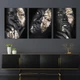 Модульна картина Холстович Black & Gold Woman 90х40 см. Інтер'єрна картина для вітальні, спальні, офісу - зображення 1