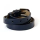Темно-синій шкіряний жіночий вузький ремінь Belts ширина 2 см RGND-7176 - зображення 2